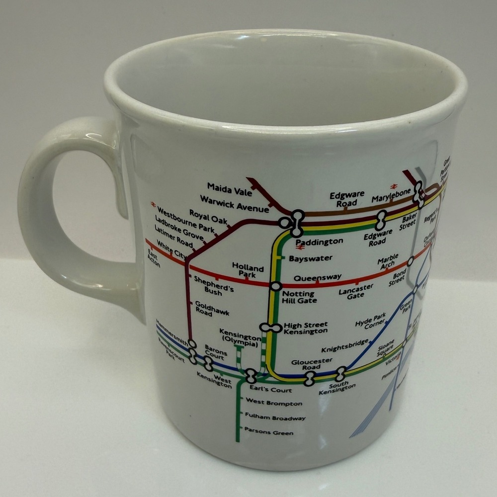 Vintage 1985 London Underground Mug Tube Map You Can't Beat the System England